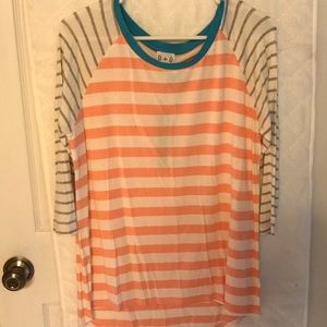 Olive + Oak striped knit tee 3/4 sleeve NWT